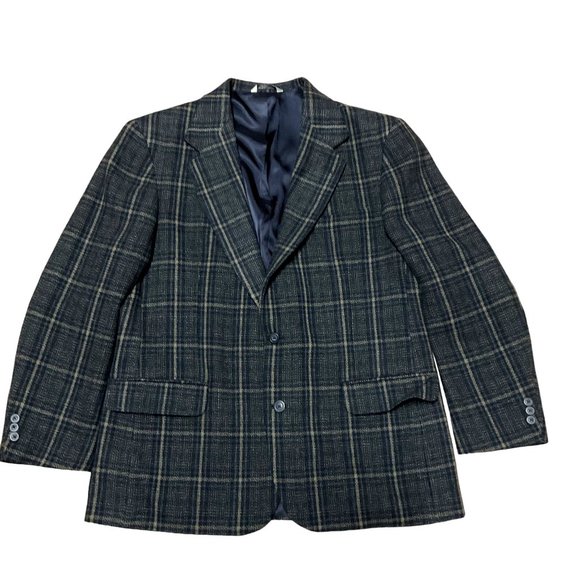 TWEED SPORT COAT SZ 44R GRAY EDDIE BAUER FULLY LINED STRUCTURED HERRINGBONE MENS - Picture 1 of 5